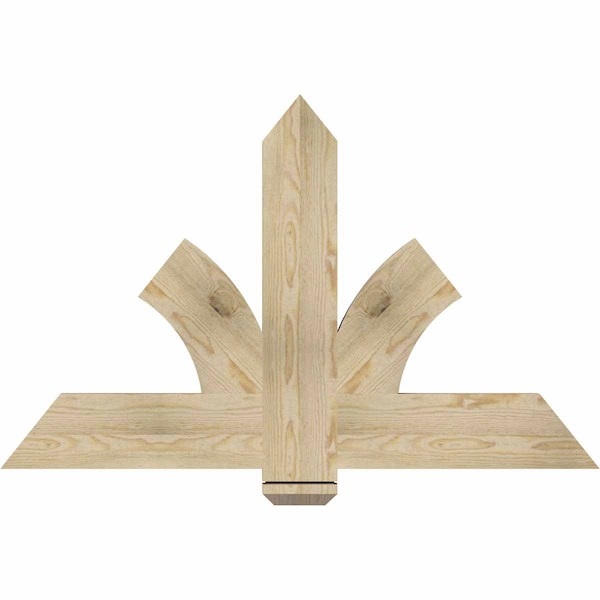 Ekena Millwork Redmond Rough Sawn Timber Gable Bracket, Douglas Fir, 48"W x 30"H x 2"D x 6"F, 15/12 Pitch GBW048X30X0206RED00RDF - main